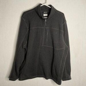 VTG The North Face Men Size XXL Gray 1/4 Zip Mockneck Sherpa Fleece Knit Sweater